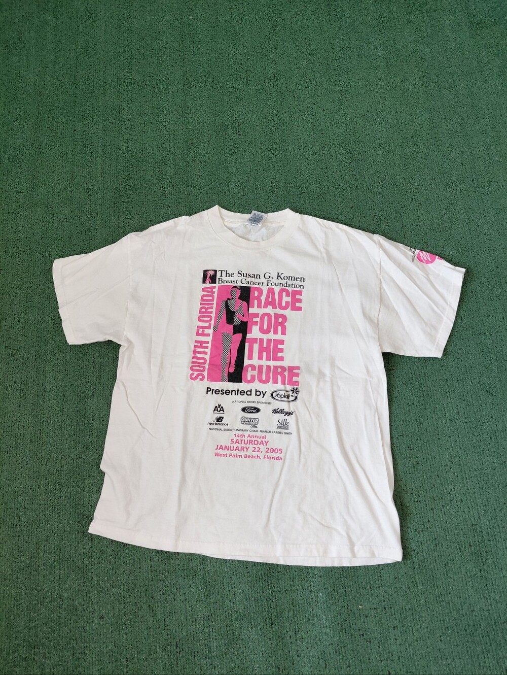 VINTAGE 2005 South Florida Race For The Cure Breast Cancer Awareness Running Y2K